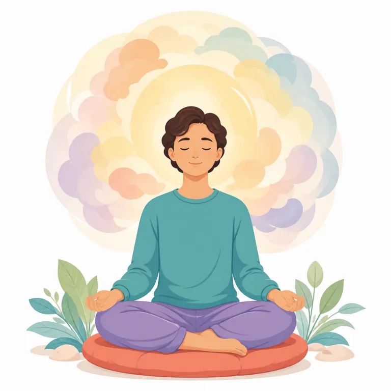 contemplation（瞑想・noun）の覚え方イラスト