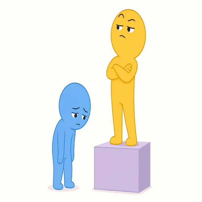 contemptuous（軽蔑的な・形容詞）の覚え方イラスト — contemptuous は contempt「軽蔑」に -uous が付いた形で、「軽蔑を帯びた、侮蔑を示す」という形容詞です