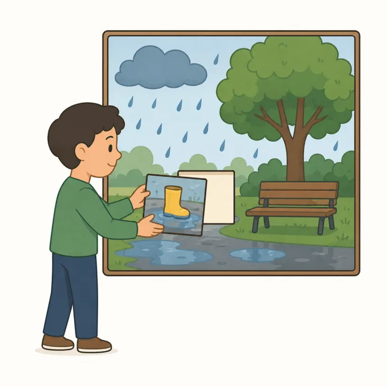 contextualize（文脈に置く・動詞）の覚え方イラスト — context は「文脈・背景」、-ize は「〜にする、〜の状態にする」を作る接尾辞です