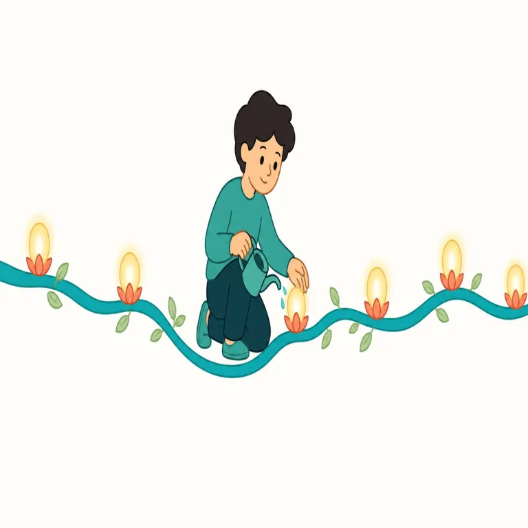 continuance（継続・名詞）の覚え方イラスト — continue「続ける」に -ance が付いて、行為や状態を名詞化した語と見ると覚えやすいです