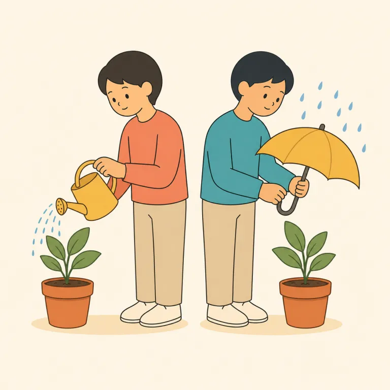 contrarily（反対に・副詞）の覚え方イラスト — contrarily は contrary「反対の、相反する」に -ly が付いた副詞形です