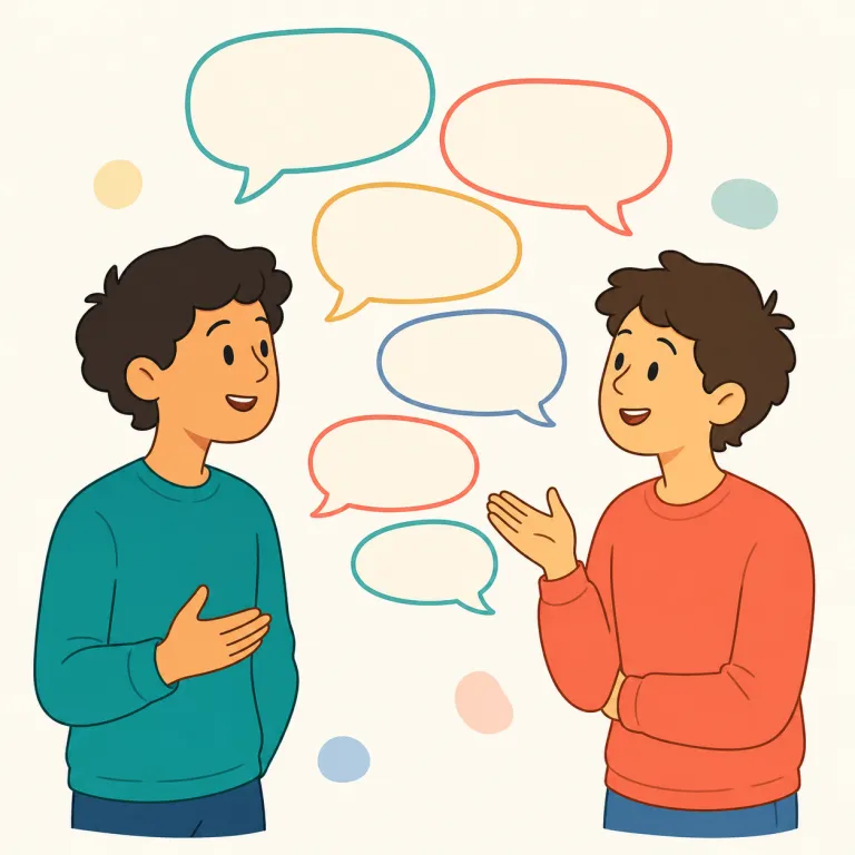 conversationally（会話的に・副詞）の覚え方イラスト — conversation（会話）が見えれば十分