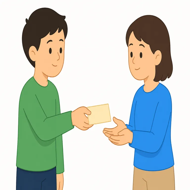 convey（伝える・動詞）の覚え方イラスト — convey は、情報・考え・感情を相手に「伝える」意味で覚えます