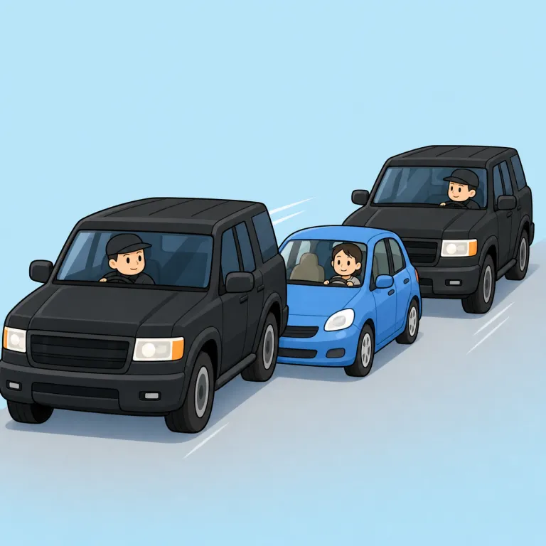 convoy（護送する・verb）の覚え方イラスト