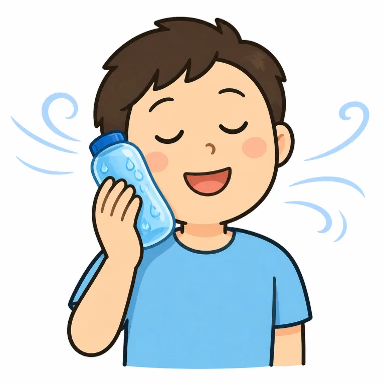 cool（涼しい、冷たい・adjective）の覚え方イラスト