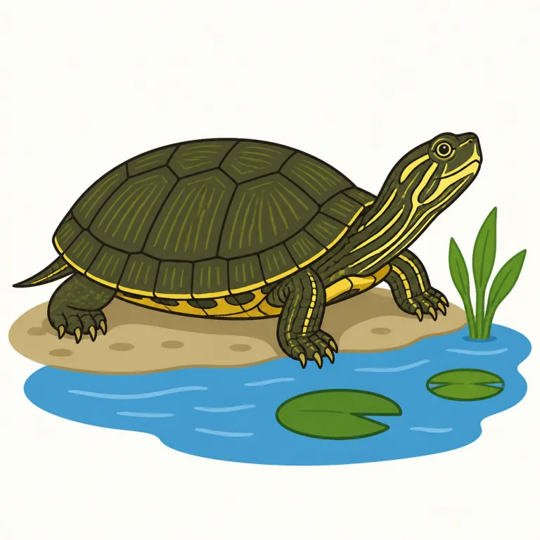 cooter（淡水ガメ・noun）の覚え方イラスト