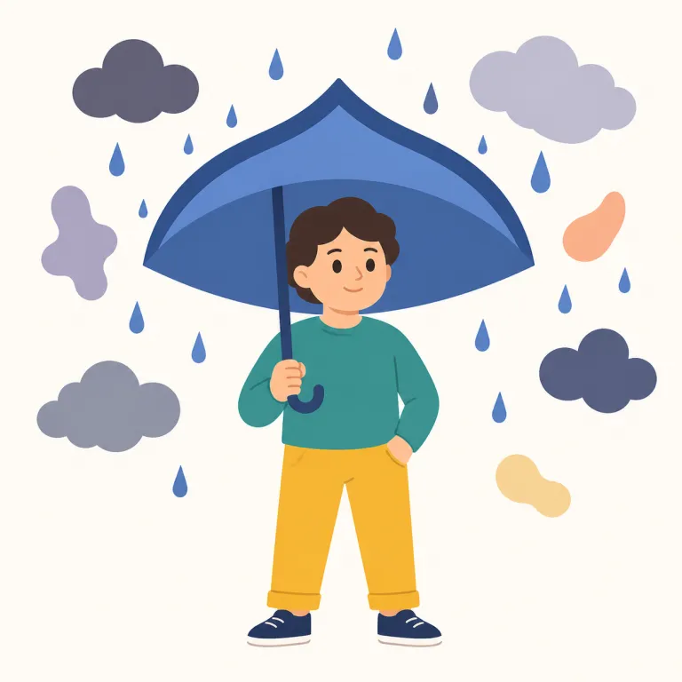 cope（対処する・動詞）の覚え方イラスト — "cope" は「問題を完全に解決する」より、「しんどい状況の中で何とか対処する・持ちこたえる」と捉えると残りやすいです