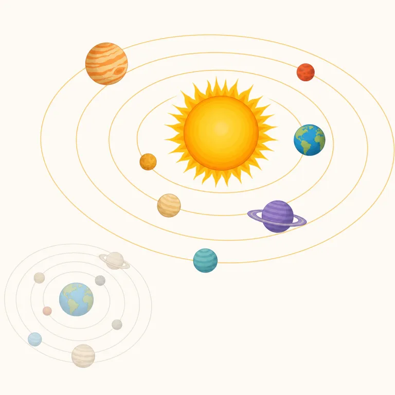 copernican（コペルニクス的な・形容詞）の覚え方イラスト — 固有名詞由来なので、まずは `Copernican theory` や `Copernican model` をひとかたまりで覚えるのが近道