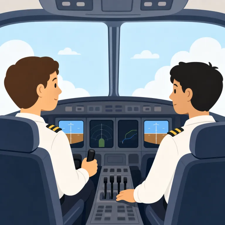 copilot（副操縦士・名詞）の覚え方イラスト — pilot が「操縦士」だと分かれば、co- は coworker や coauthor と同じ「共同の・一緒に」の感覚