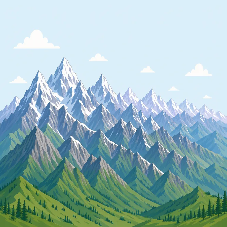 cordillera（山系・名詞）の覚え方イラスト — cordillera は、より身近な mountain system と結びつけると覚えやすい語です