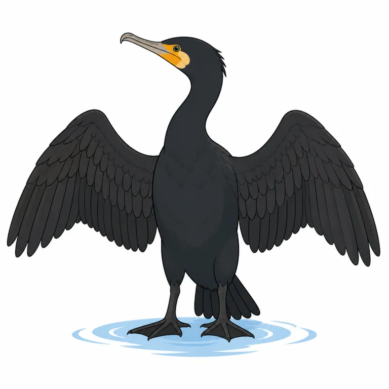 cormorant（鵜・noun）の覚え方イラスト