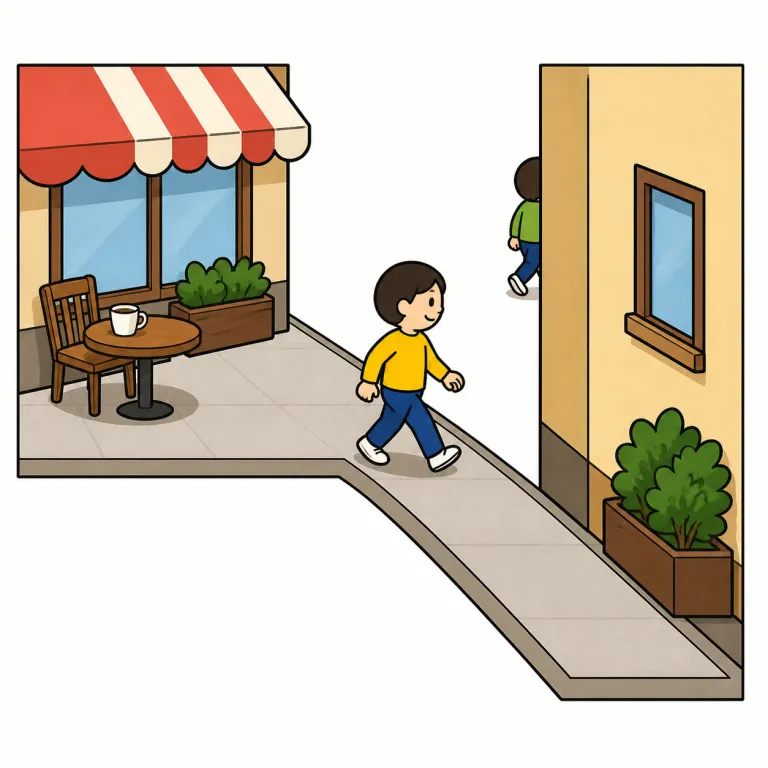 corner（曲がり角・noun）の覚え方イラスト