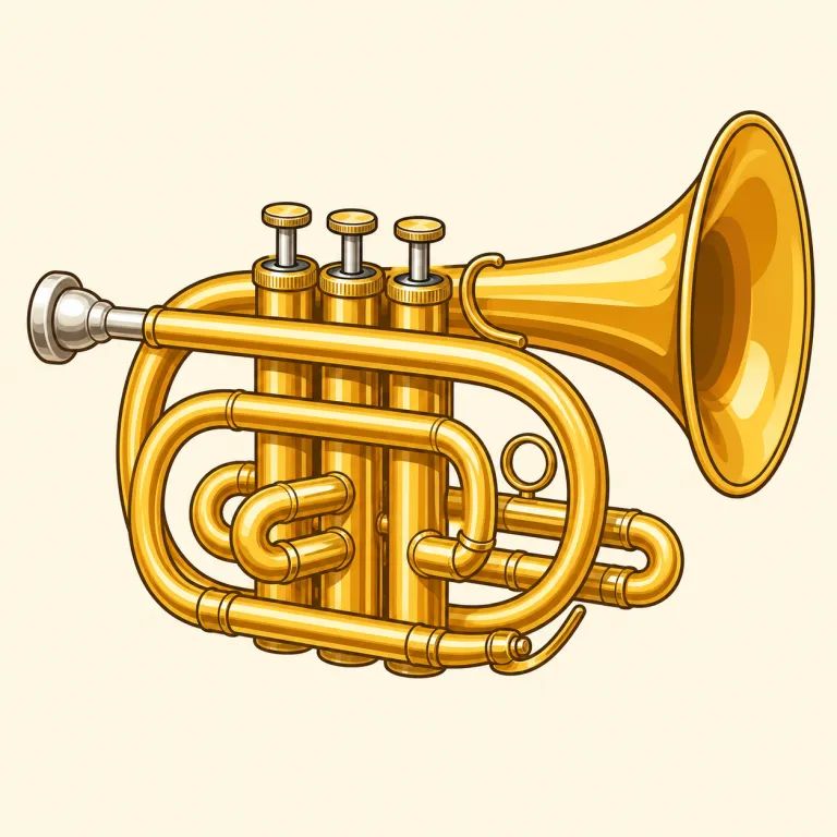 cornet（コルネット（金管楽器）・名詞）の覚え方イラスト — cornet は trumpet とセットで覚えると定着しやすい語です