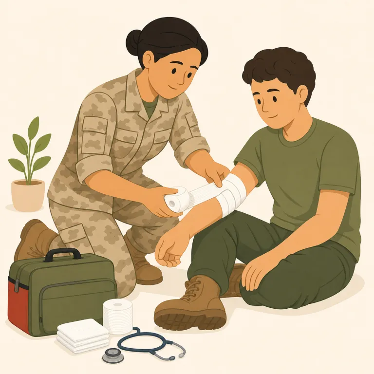 corpsman（衛生兵・名詞）の覚え方イラスト — まず man で「その役目の人」