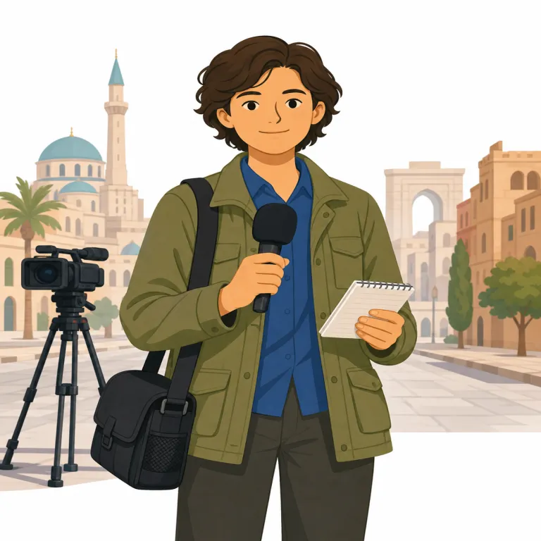 correspondent（特派員・名詞）の覚え方イラスト — correspondent は「離れた場所から情報を送り続ける人」と考えると、報道の「特派員」に結びつきます