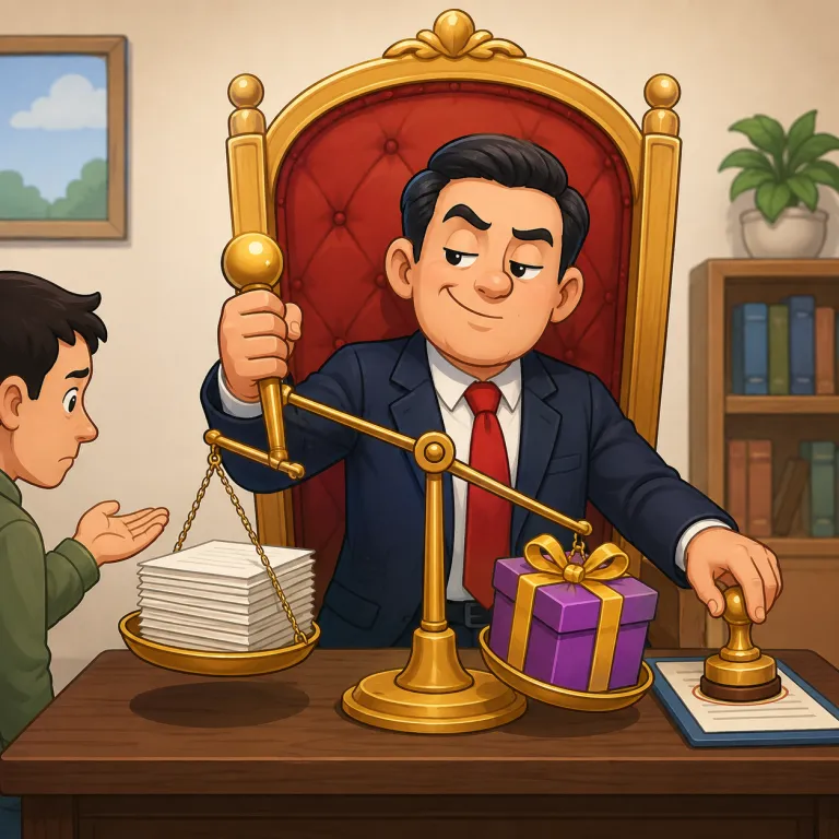 corrupt（腐敗させる・動詞）の覚え方イラスト