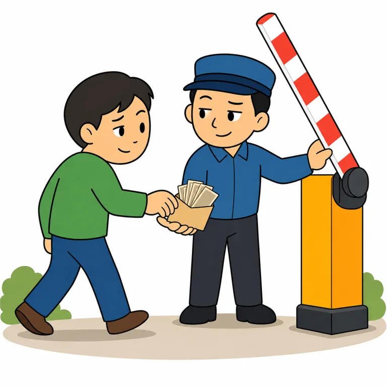 corrupt（買収する・verb）の覚え方イラスト