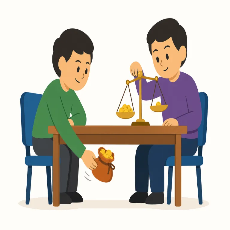 corruptly（不正に・副詞）の覚え方イラスト — このエントリの corruptly は、物が「腐敗して」いる状態ではなく、人が権力や立場を悪用して「不正に」行う意味です