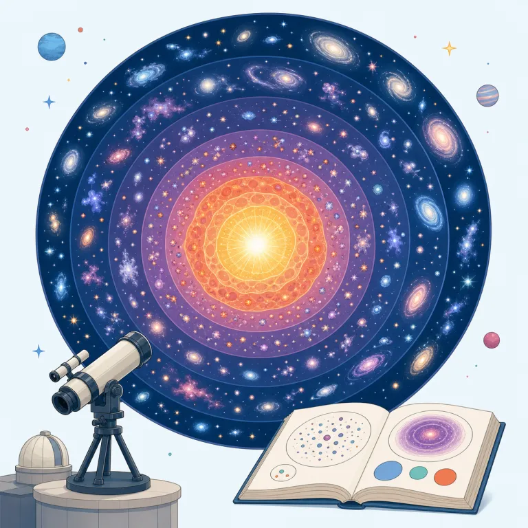 cosmology（宇宙論・名詞）の覚え方イラスト — cosmos を知っていれば覚えやすい語で、cosmic（宇宙の）や cosmos（宇宙）と同じ仲間だと押さえると記憶しやすいです
