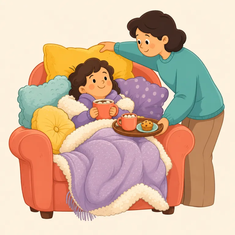 cosset（甘やかす・動詞）の覚え方イラスト — もとは人の手で大切に育てる子羊を指した語で、そこから「過保護に世話する」という動詞になったと覚えましょう