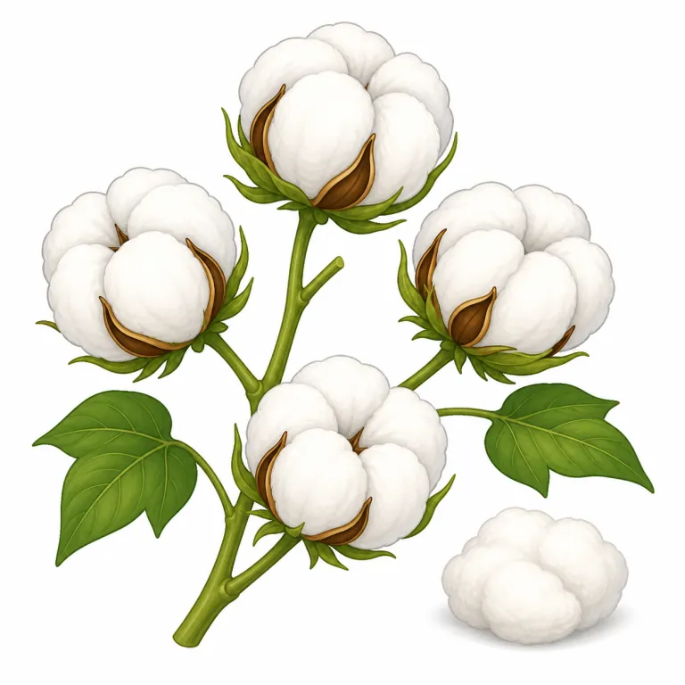 cotton（綿・名詞）の覚え方イラスト — cotton は衣類の素材名セットで覚えると定着しやすい