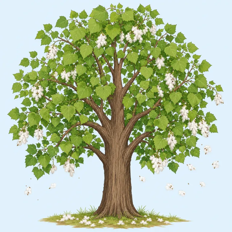 cottonwood（ハコヤナギ・名詞）の覚え方イラスト — cotton + wood の形で覚えると定着しやすい語です