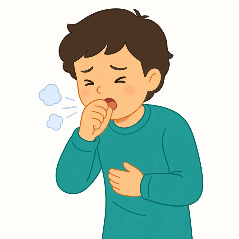 cough（咳をする、せき込む・動詞）の覚え方イラスト — cough はまず発音と綴りをセットで覚えるのが近道です