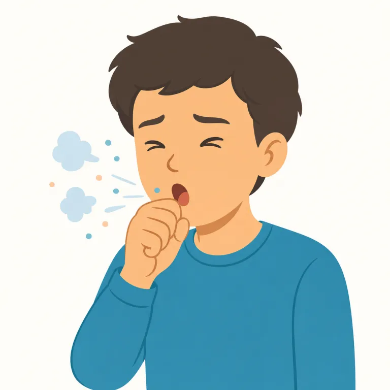 cough（せき・noun）の覚え方イラスト