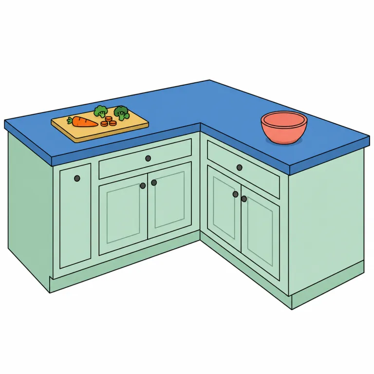 countertops（調理台の天板・noun）の覚え方イラスト