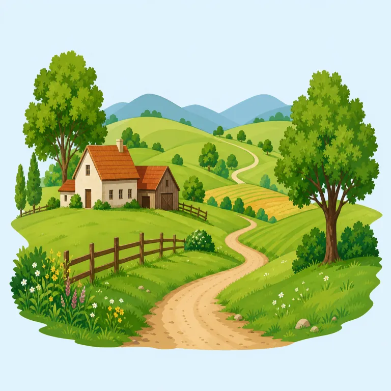 countryside（田舎・名詞）の覚え方イラスト — まず country には「国」だけでなく「地方・田園」という意味があると押さえると覚えやすいです