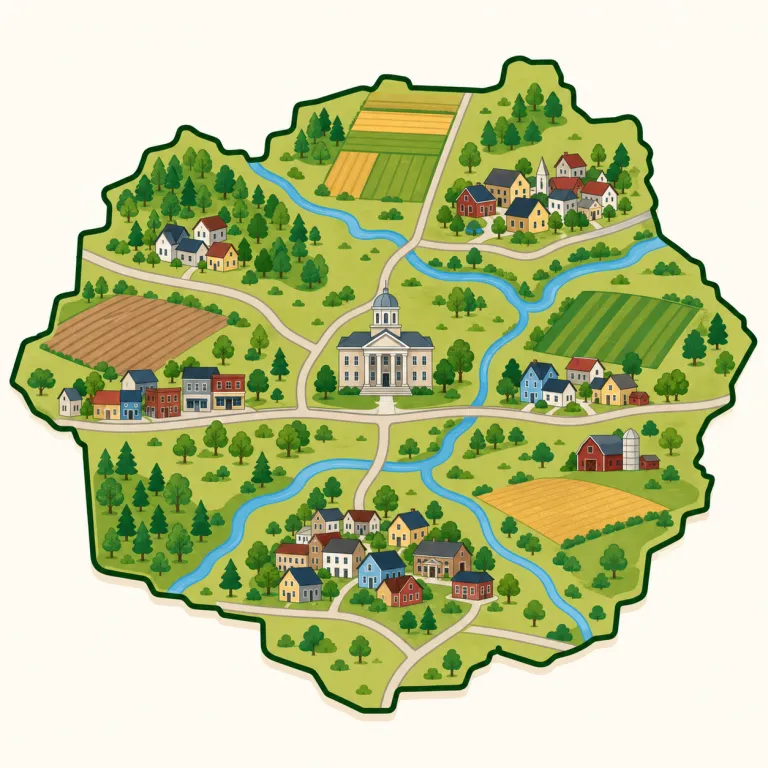county（郡・名詞）の覚え方イラスト — country と見た目が近いのでセットで覚えると定着しやすい