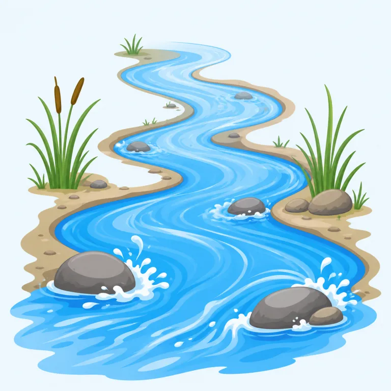 coursed（流れた・動詞）の覚え方イラスト — coursed の「流れた」は、水・血・涙などが勢いよく通り抜ける意味です