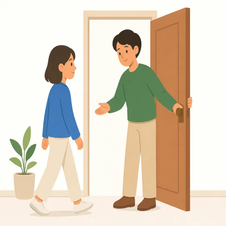 courteous（礼儀正しい・形容詞）の覚え方イラスト — courteous は、まず名詞 courtesy「礼儀・丁寧さ」とセットで覚えると定着しやすい語です