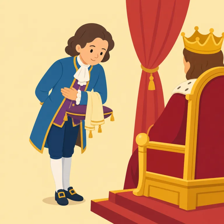 courtier（廷臣・名詞）の覚え方イラスト — court が「裁判所」だけでなく「宮廷」の意味でも使えると押さえると覚えやすい語です