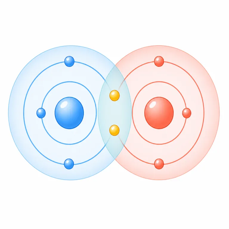 covalent（共有結合性・形容詞）の覚え方イラスト — まず covalent は chemistry の定番セットで覚えると残りやすいです