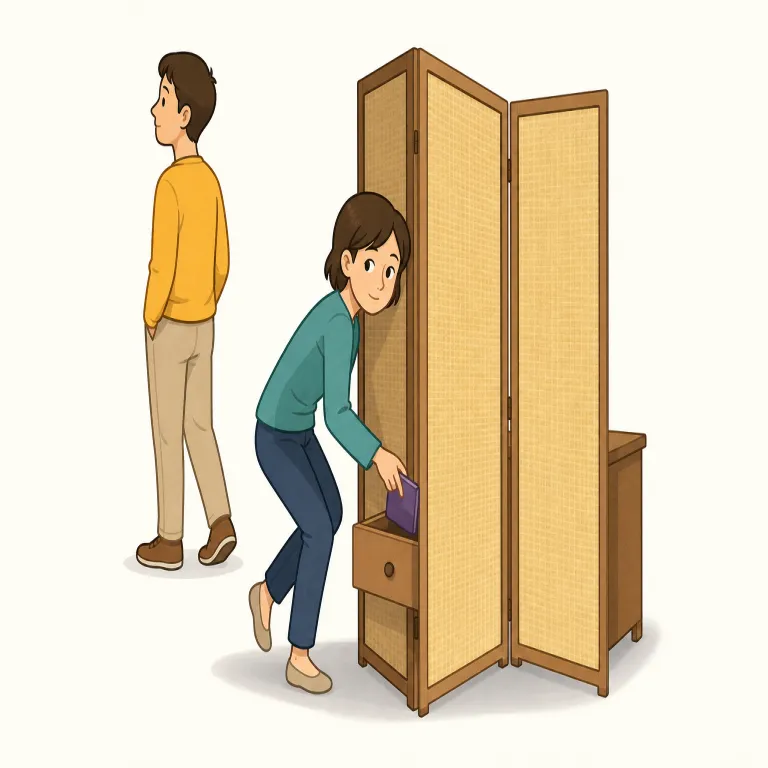 covertly（秘密裏に・副詞）の覚え方イラスト