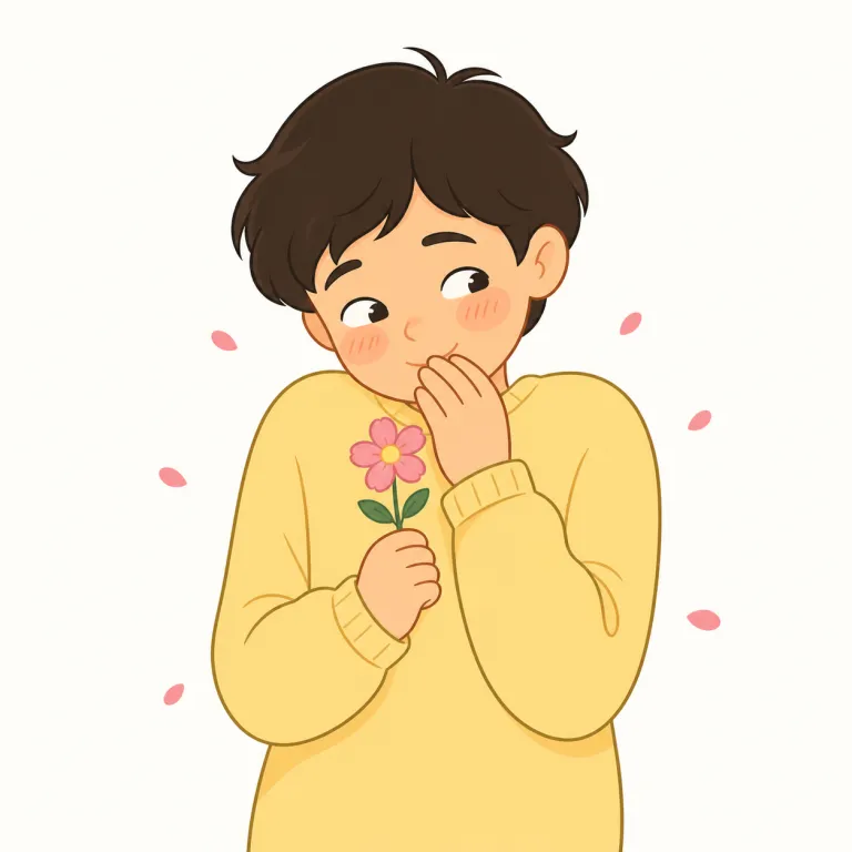coyly（恥ずかしそうに・副詞）の覚え方イラスト — まず形を分けて覚えると残りやすいです