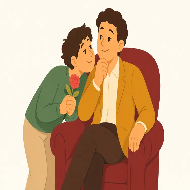 cozying（（〜に）寄り添う／媚びを売る・動詞）の覚え方イラスト — まず形で覚える語です
