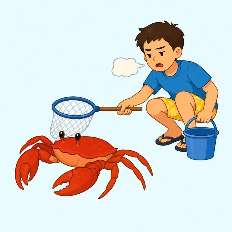 crabbing（カニを捕る／横歩きする／文句を言う・動詞）の覚え方イラスト — まず中核は crab＝「カニ」