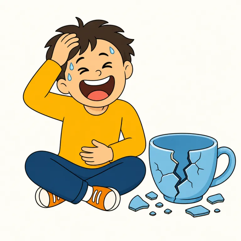 crack up（大笑いする、（精神的に）参ってしまう、（物が）壊れる・句動詞）の覚え方イラスト — crack は「ひびが入る・割れる」