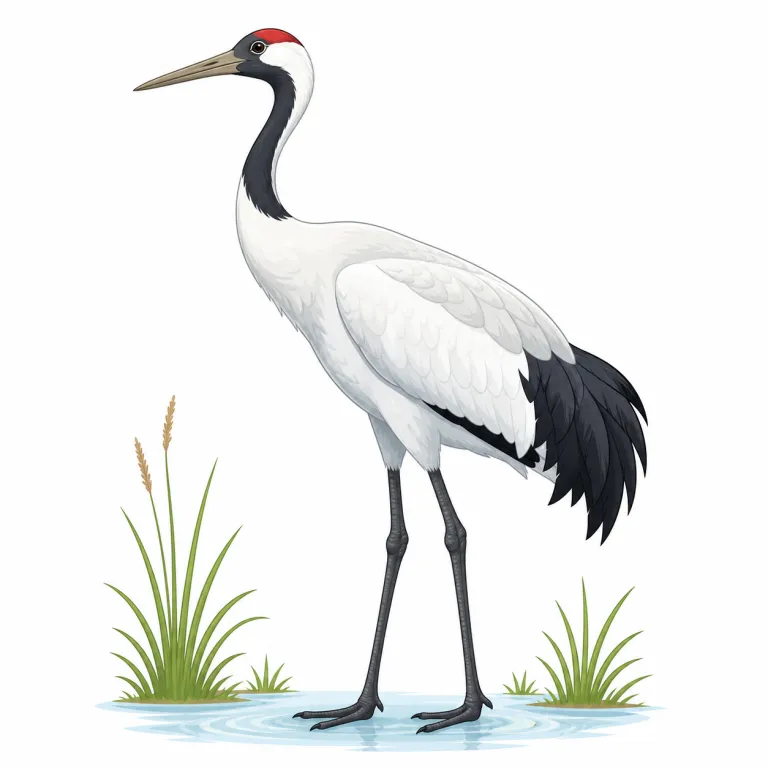 crane（クレーン・名詞）の覚え方イラスト — この crane は鳥の「鶴」ではなく、重い物を持ち上げる大型機械の意味です