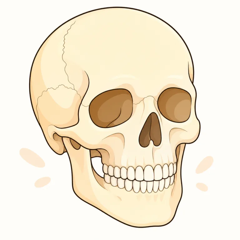cranium（頭蓋骨・名詞）の覚え方イラスト — cranium は日常語の skull より、医学・解剖で使う少しかたい語