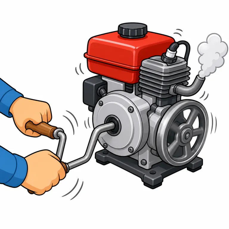 crank up（始動させる・phrasal_verb）の覚え方イラスト