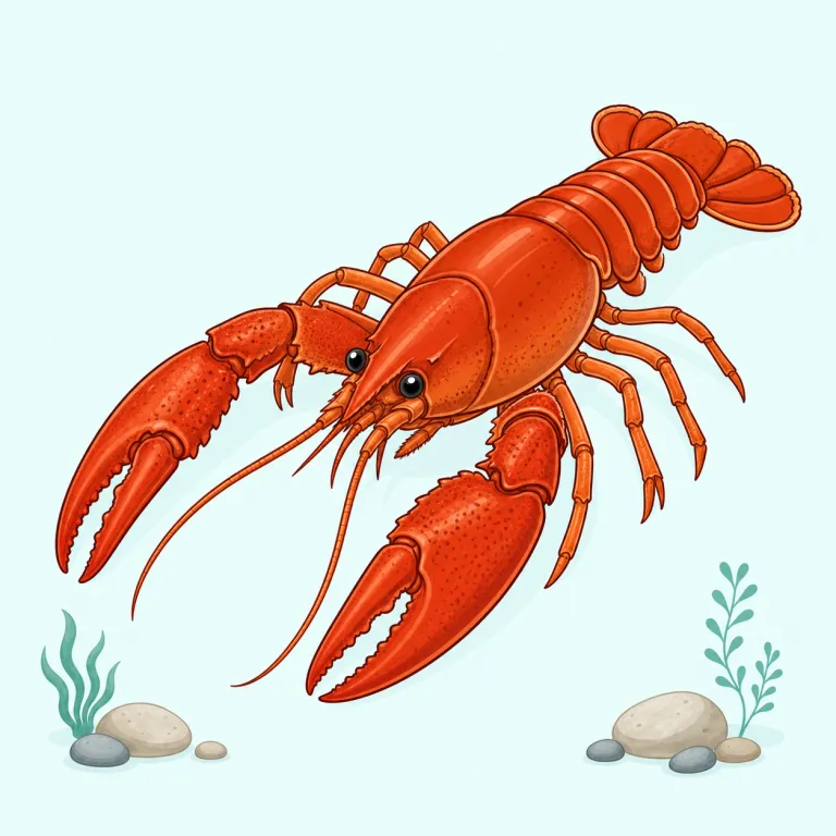 crayfish（ザリガニ・名詞）の覚え方イラスト — 後半に fish があるので最初は魚っぽく見えますが、覚えるときは fish を「水辺の生き物」くらいにゆるく取り、実際の姿は small lobster や crab に近いとセ…