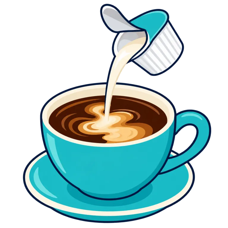 creamer（コーヒー用クリーム代替品・noun）の覚え方イラスト