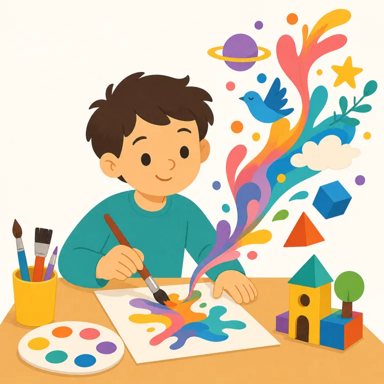 creative（創造的な、独創的な・形容詞）の覚え方イラスト — create を知っていれば覚えやすい語で、「何かを作る人」ではなく「新しいものを生み出せる性質がある」が core