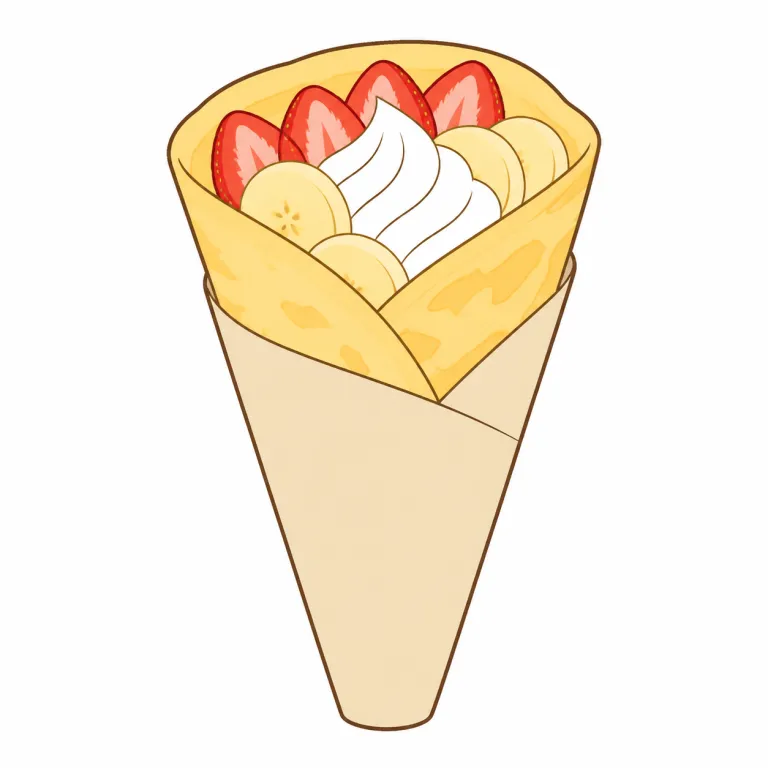 crepe（クレープ・noun）の覚え方イラスト