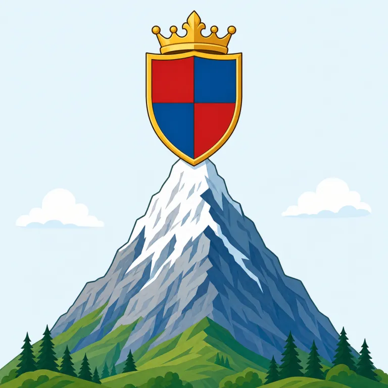crest（紋章、頂上・noun）の覚え方イラスト
