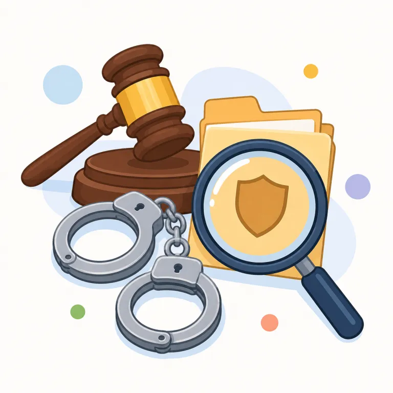 criminal（犯罪の、刑事の・形容詞）の覚え方イラスト — 形容詞の criminal は「犯罪者」ではなく、後ろの名詞を犯罪・刑事の領域に入れるラベルです