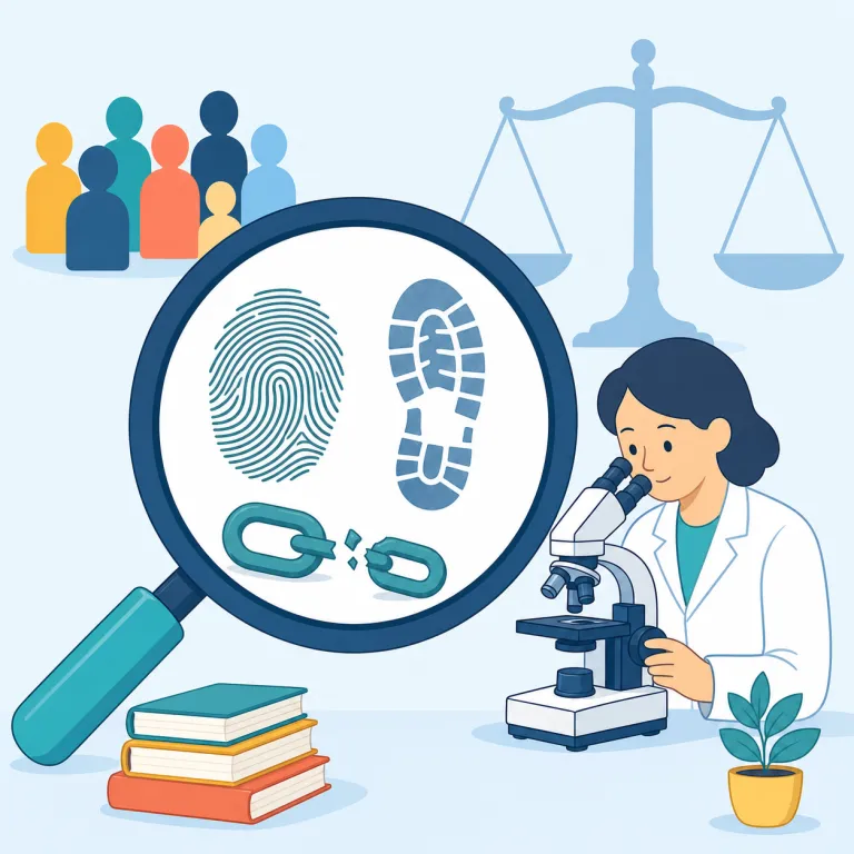 criminology（犯罪学・名詞）の覚え方イラスト — crime（犯罪）＋ -logy（学問）と分けると覚えやすいです